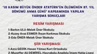 Hayrabolu İlçe Milli Eğitim Müdürlüğü, ilçede düzenlenen “10 Kasım Büyük