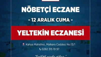 Hayrabolu’da 12 Aralık Cuma günü nöbetçi eczane olarak Yeltekin Eczanesi