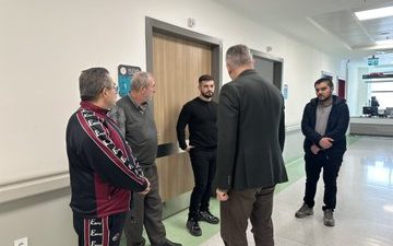 Şehir Hastanesi’nde gerçekleştirilen hasta ve taziye ziyaretleri kapsamında, teşkilatın ve