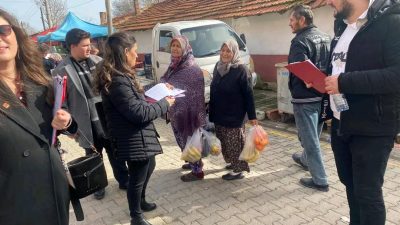 Hayrabolu İlçe Başkanlığı, mahalle ziyaretleri kapsamında Şalgamlı Mahallesi’nde pazar esnafı